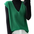thumbnail image 1 of Ediodpoh Women's Knit Vest Deep V Neck Loose Fitting Sleeveless Pullover Sweater Sweater Vest for Casual Wear and Cardigan Style Green L, 1 of 5