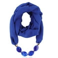 thumbnail image 1 of Ediodpoh Women's Linen Necklace Pendant Scarf Ethnic Style Soft Resin Pendant Neck Wrap Bohemian Fashion Accessory Blue, 1 of 3