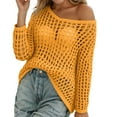 thumbnail image 1 of Fgnfyis Womens Long Sleeve Tops Beach Cover up Knit T Shirt Casual Loose Fit Design Lightweight Summer Top T Shirts for Women Yellow_002 S, 1 of 6