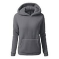 thumbnail image 1 of Ediodpoh Women's Long Sleeve Letter Print Solid Color Pullover Hoodies and Sweatshirts Top with Pockets Grey L, 1 of 3