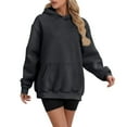 thumbnail image 1 of Riforla Women's Oversized Cropped Hoodies for Women Heavy Weight Streetwear Pullover with Pockets for Winter Black M, 1 of 5