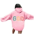 thumbnail image 1 of Ediodpoh Women's Oversized Graphic Print Hoodies for Women Casual Long Sleeve Hooded Drawstring Sweatshirt with Pockets Pink XXL, 1 of 4