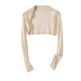 thumbnail image 1 of Ediodpoh Women’s Short Cardigan for Women with Sun Jacket Cover up Air Conditioned Shirt Sun Protection Beige S, 1 of 4