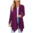 thumbnail image 1 of Ediodpoh Women's Sleeveless Cardigan Summer Lightweight Open Front Asymmetrical Vest Cardigan for Women Dark Purple XL, 1 of 5