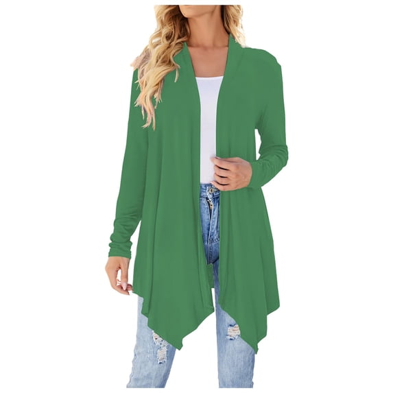 Ediodpoh Women's Sleeveless Cardigan Summer Lightweight Open Front Asymmetrical Vest Cardigan for Women Light Green S