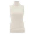 thumbnail image 1 of Ediodpoh Women's Slim Fit Solid Color Knitted Sleeveless Turtleneck Vest Sweater with Tank Top Sweater Vest Women for Layering and Casual Wear Beige, 1 of 2