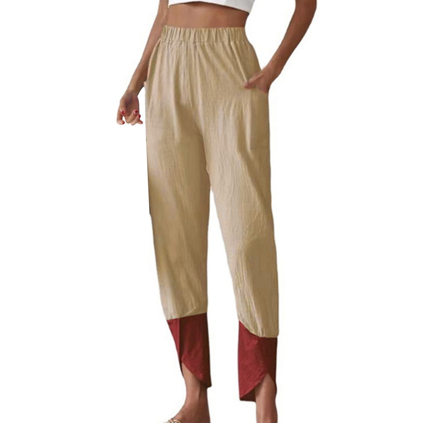 Ediodpoh Women's Summer Casual Solid Color Loose Fit Jogger Pants with