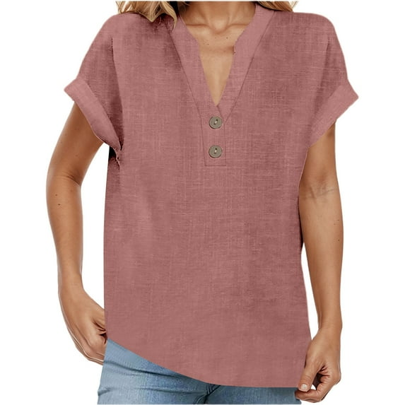 Ediodpoh Women's Summer Tank Loose Fit Pleated V Neck Sleeveless Top Curved Hem Flowy Women's Tops Pink XXXXL