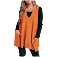 thumbnail image 1 of Fgnfyis Women's Sweater Vest V Neck Pullover Knitwear Tank Top Sleeveless Sweater Vest Women Comfortable Fashion Orange XXXL, 1 of 5