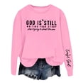 thumbnail image 1 of Ediodpoh Women's Sweatshirts Letter Print Pullover Round Neck Top for Fall and Winter Casual Comfortable Sweatshirt Pink S, 1 of 3