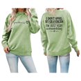 thumbnail image 1 of Fgnfyis Women's Sweatshirts Winter Fashion Festive Christmas Print Round Neck Top Pullover Loose Fit Casual Letter Print Green L, 1 of 4