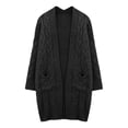 thumbnail image 1 of Ediodpoh Womens Cardigans Knit Cardigan Long Open Front Sweater Soft Loose Fit Solid Color Outwear Cozy Fall Winter Black XXXL, 1 of 2