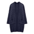 thumbnail image 1 of Ediodpoh Womens Cardigans Knit Cardigan Long Open Front Sweater Soft Loose Fit Solid Color Outwear Cozy Fall Winter Navy L, 1 of 2