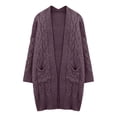 thumbnail image 1 of Ediodpoh Womens Cardigans Knit Cardigan Long Open Front Sweater Soft Loose Fit Solid Color Outwear Cozy Fall Winter Purple S, 1 of 2
