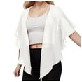 thumbnail image 1 of Riforla Womens Chiffon Shawl Wraps Open Front Tie Top Cardigan for Evening Dress Elegant Cover Up Clear, 1 of 7