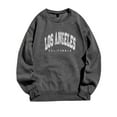thumbnail image 1 of Ediodpoh Womens Fashion Letter Print O-Neck Pullover Top Long-Sleeve Hooded Sweatshirt Warm Soft Casual Tops Womens Hoodies Dark Gray XL, 1 of 6