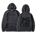 thumbnail image 1 of Ediodpoh Womens Fashion Reversible Letter Print Long Sleeve Pocket Pullover Hoodie Sweatshirt Casual Winter Top Womens Hoodies Dark Gray M, 1 of 3