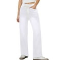 thumbnail image 1 of Ediodpoh Womens High Waisted Stretchy Straight Leg Baggy Drawstring Wide Leg Denim Jeans Pants for Women White S, 1 of 5