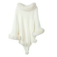 thumbnail image 1 of Riforla Womens Large Collar Pullover Shawl Cape Thickened Warm Lazy Outer Cape Coat Top for Winter White, 1 of 9