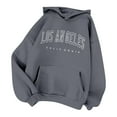 thumbnail image 1 of Fgnfyis Womens Lined Pullover Hoodie with Print Casual Long Sleeve Sweatshirts for Women Dark Gray L, 1 of 2