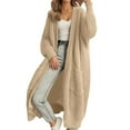thumbnail image 1 of Ediodpoh Womens Oversized Long Cardigan Sweater Knit Open Front Coat Casual Loose Fall Winter Loungewear Outerwear Comfortable Soft Yarn Womens Cardigan Sweaters Khaki M, 1 of 4