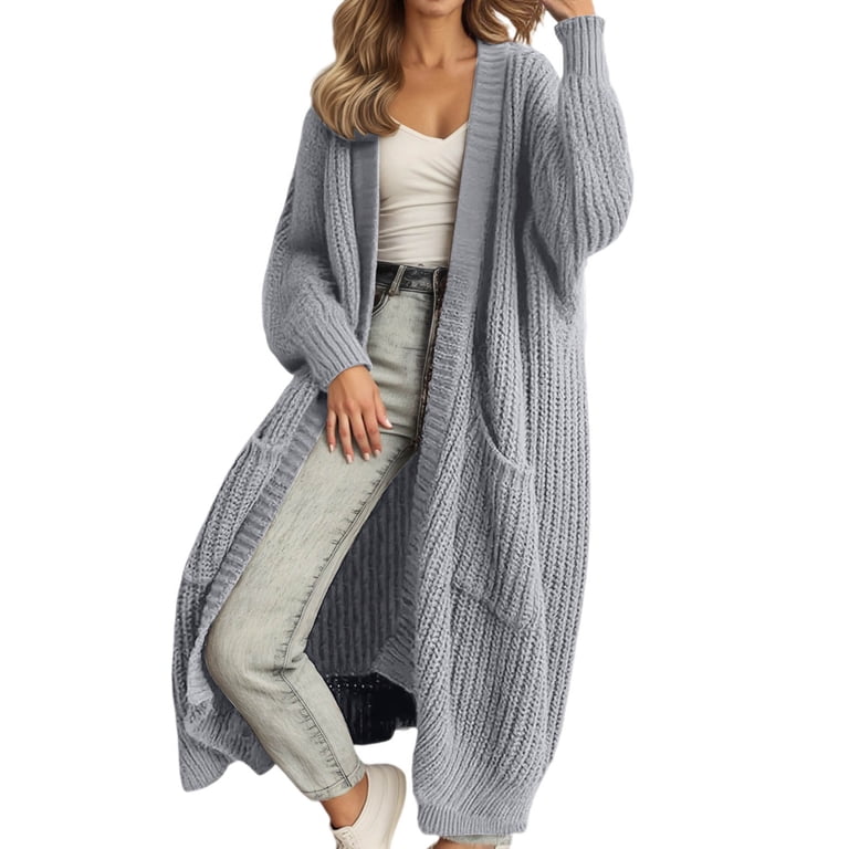 Ediodpoh Womens Oversized Long Cardigan Sweater Knit Open Front 