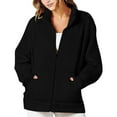 thumbnail image 1 of Ediodpoh Womens Oversized Long Sleeve Zip up Fashion Sweatshirt Jackets Pullovers Comfy Clothes Fall Hoodies and Sweatshirts Black S, 1 of 3
