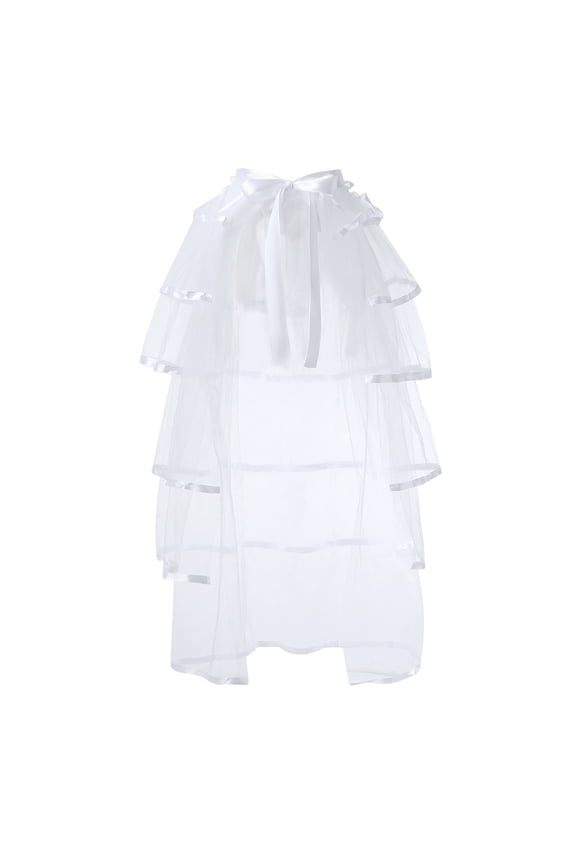 Womens Skirts Half Skirt Tie on Skirt Belt Lace Underskirt Wide Flared 104Cm Length for Stage Performance White One Size