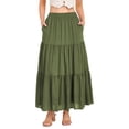 thumbnail image 1 of Ediodpoh Womens Skirts Summer Casual Smock Layered Tiered High Waisted A Line Flowy Long Skirt with Pockets and Maxi Skirts for Women Green S, 1 of 6