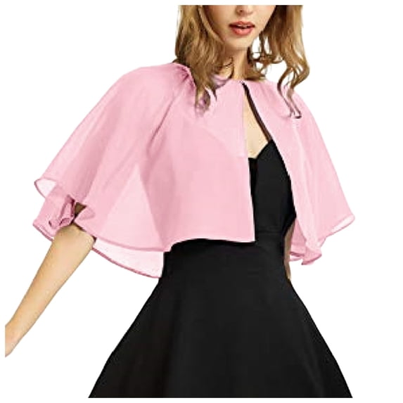 Riforla Womens Soft Chiffon Shawl Wraps for Evening Dress Wedding Cape Flapper Cover Up PK2