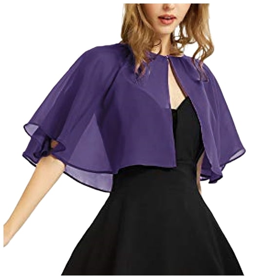 Riforla Womens Soft Chiffon Shawl Wraps for Evening Dress Wedding Cape Flapper Cover Up PP1