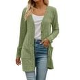 thumbnail image 1 of Ediodpoh Womens Sweater Coat Long Sleeve Open Front Cardigan Soft Brushed Striped Knit Outerwear for Fall Winter Casual Wear Cardigan Sweaters for Women Green M, 1 of 6