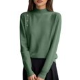 thumbnail image 1 of Fgnfyis Womens Sweaters Button Front Knit Pullover Soft Comfortable Loose Fit Turtleneck Top Fall Winter Casual Army Green XXL, 1 of 4