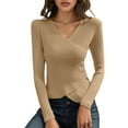 thumbnail image 1 of Ediodpoh Womens Sweaters Soft Ribbed Knit Pullover Neck Casual Comfortable for Everyday Wear Versatile Khaki, 1 of 4