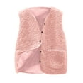 thumbnail image 1 of Ediodpoh Womens Vest Casual Sleeveless Cardigans V Neck Plush Warm Casual Cute Warm Vest Top Waistcoat Vest for Women Pink XL, 1 of 5