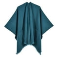thumbnail image 1 of Ediodpoh Womens Warm Shawl Wrap Cape Winter Cardigan Sweater Open Front Poncho for Cold Weather Blue, 1 of 3