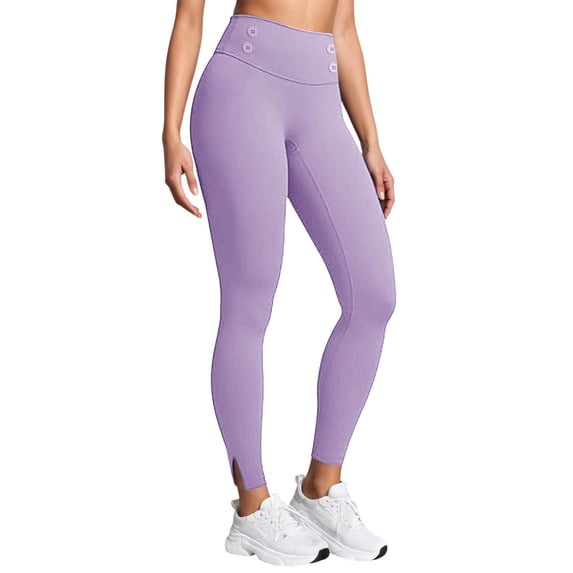 Ediodpoh Yoga Pants Women High Waisted Casual Thermal Winter Leggings for Everyday Wear Comfortable Stretchy with Soft Full Length Purple S