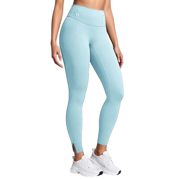 Ediodpoh Yoga Pants Women High Waisted Casual Thermal Winter Leggings for Everyday Wear Comfortable Stretchy with Soft Full Length Sky Blue S