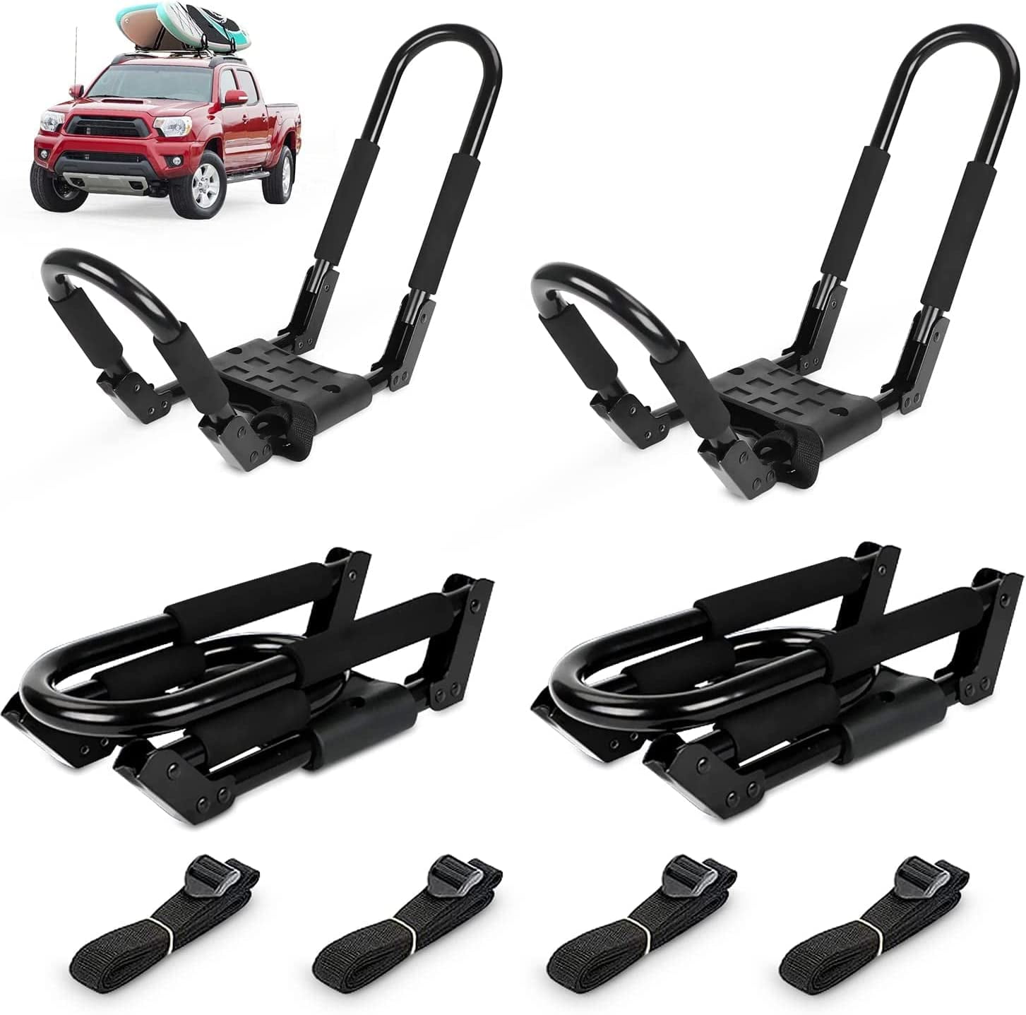 Ediors Kayak/Surf/Ski Roof Carrier Rack of JStyle Folding Universal