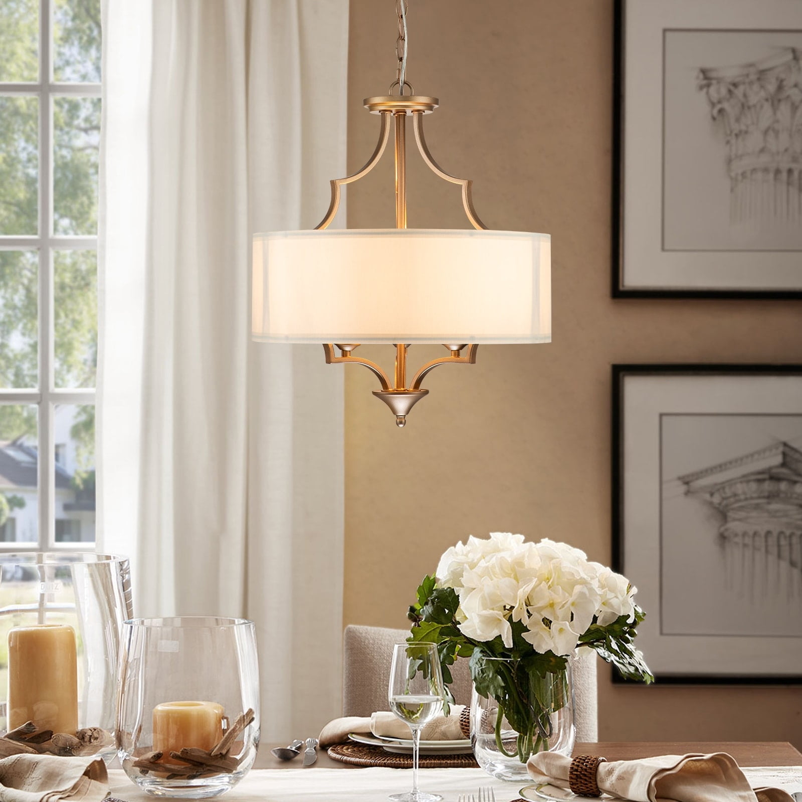 Candle style drum chandelier sale