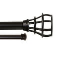 thumbnail image 1 of Lumino 1" and 5/8" Dark Oil Rubbed Bronze Edison Cage Adjustable Double Curtain Rod Set, 42"-120", 1 of 5