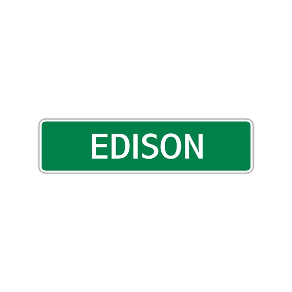 Edison Boys Boys Children Name Letter Printed Plaque Decoration Label Indoor Outdoor Unique Wall Novelty Aluminum Metal Sign 4"x13.5"