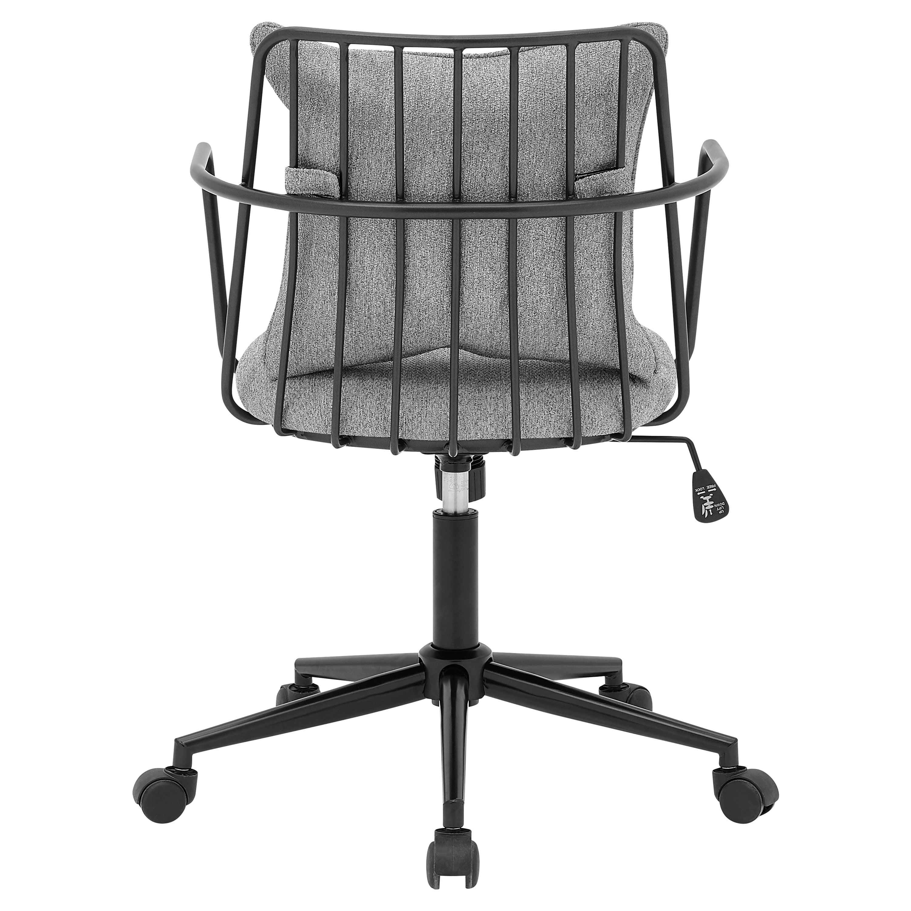 Strata Gray Modern Minimalist Fabric Office Chair with Metal Frame