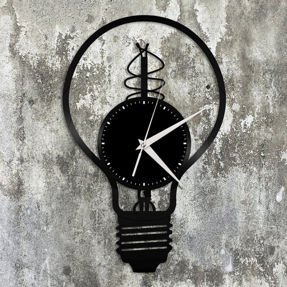 Edison Lamp Vinyl Wall Clock Unique Gift for Friends Home Room Decoration Vintage Design Office Bar Room Home Decor