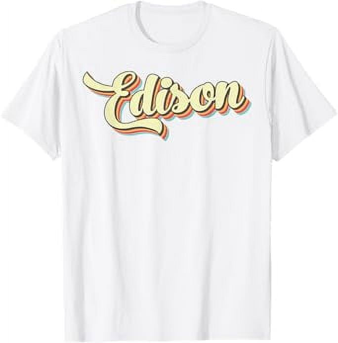 Edison TShirt Retro Art Baseball Font Vintage TShirt