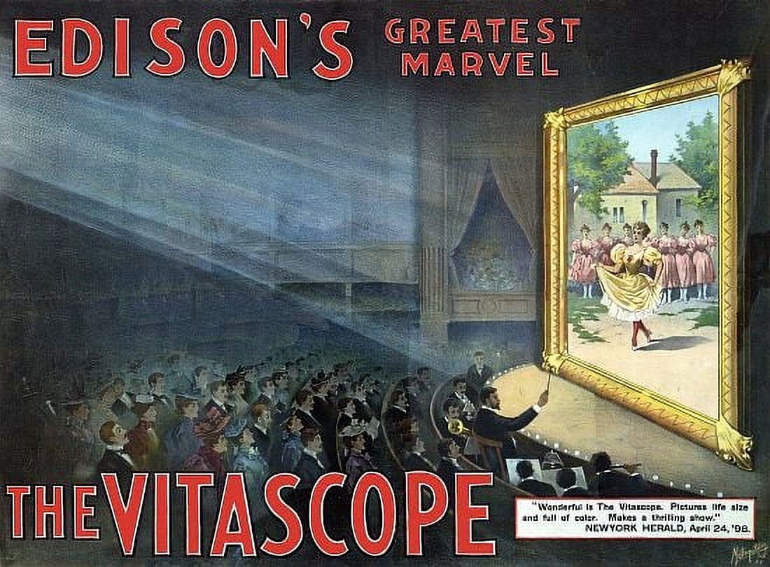 Edison The Vitascope Movie Canvas Art - (24 x 36)