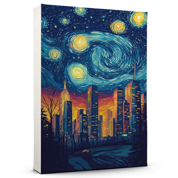 Edisons Travel Starry Night Canvas Print, New Jersey Canvas Wall art, Edisons Map Canvas, New Jersey Travel Art Picture Print -96AZ412