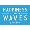 thumbnail image 1 of Edisto Beach, South Carolina, Happiness Comes in Waves, Simply Said (24x36 Giclee Gallery Art Print, Vivid Textured Wall Decor), 1 of 3