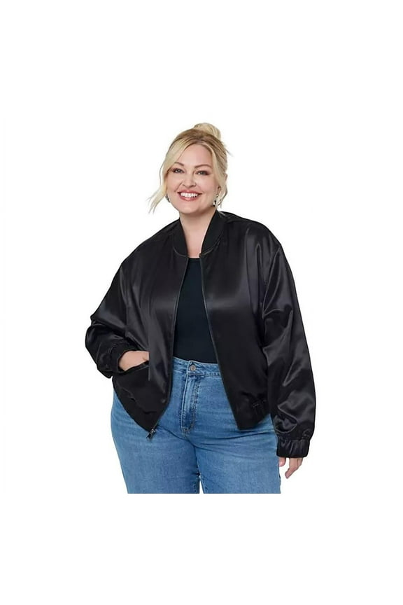 Women's Bomber Jacket in Black Size 4X