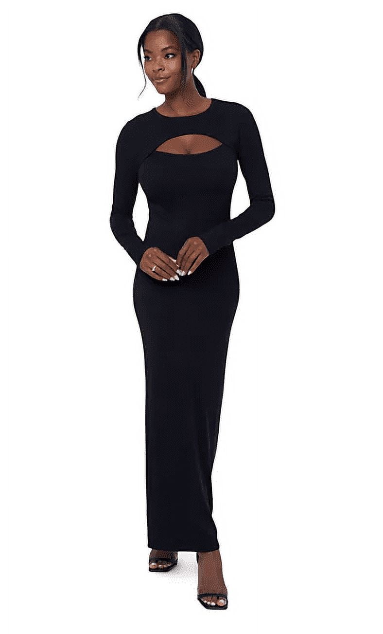 black cutout dress Noreen Cut-Out Back Maxi Dress Black main image 1